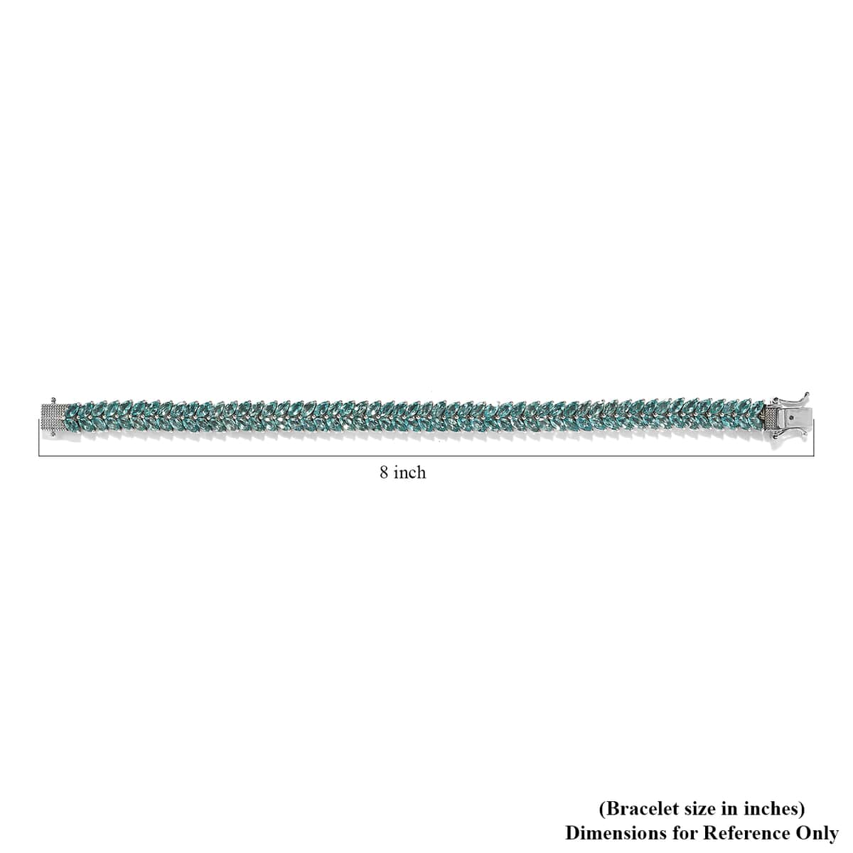 Madagascar Paraiba Apatite 2 Row Bracelet in Platinum Over Sterling Silver (7.25 In) 15.15 ctw image number 4