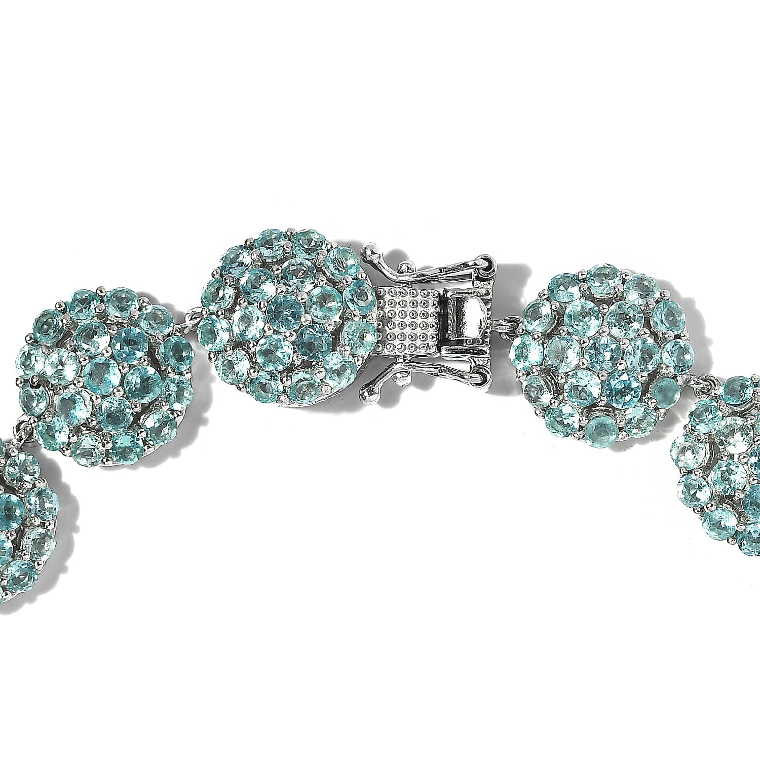 Madagascar Paraiba Apatite Bracelet in Platinum Over Sterling Silver (7.25 In) 17.40 ctw