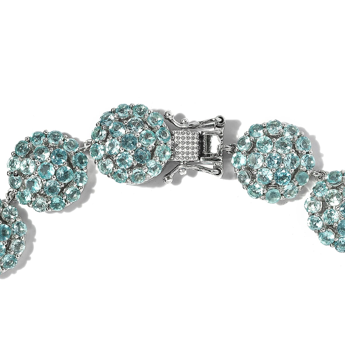 Madagascar Paraiba Apatite Bracelet in Platinum Over Sterling Silver (7.25 In) 17.40 ctw image number 3