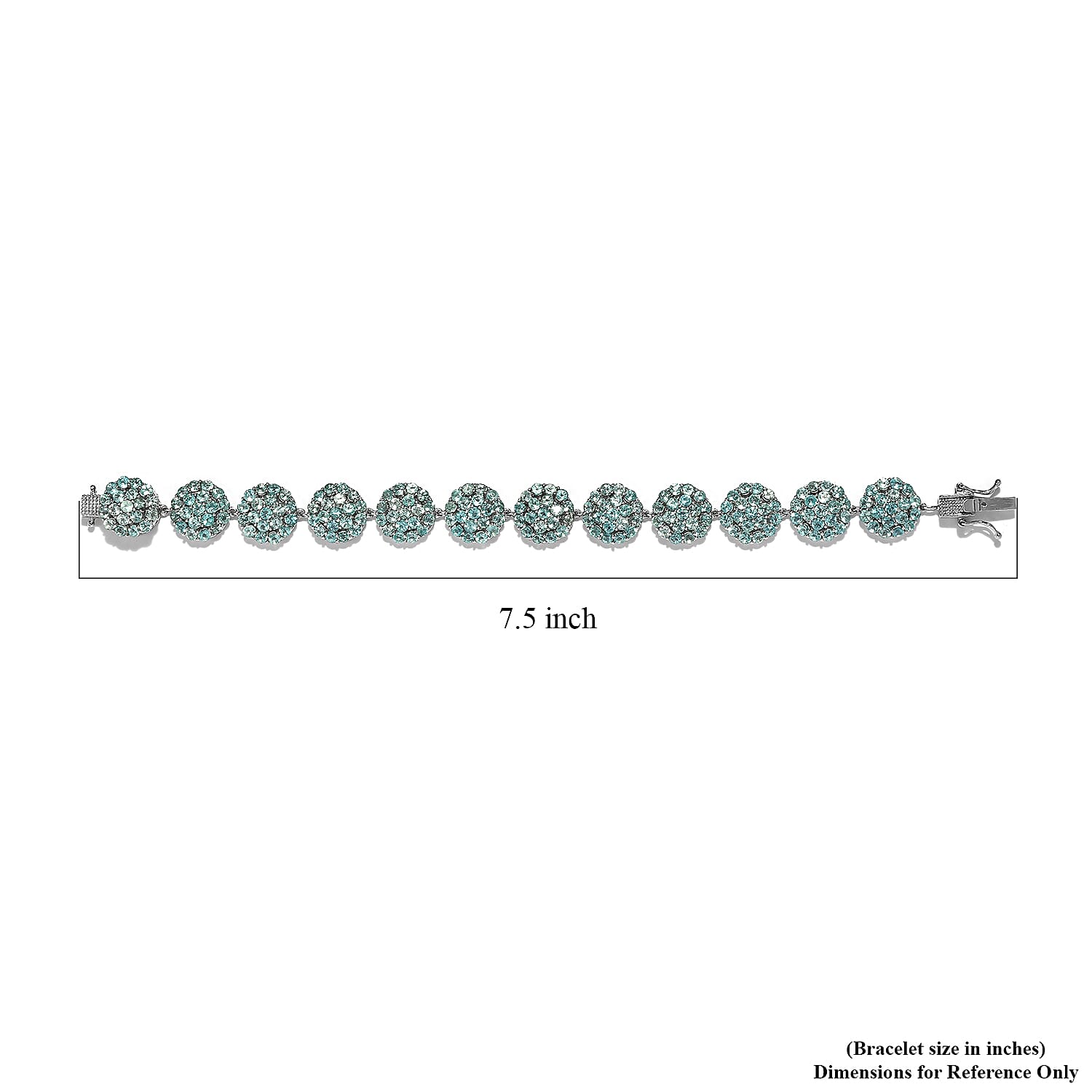 Madagascar Paraiba Apatite Bracelet in Platinum Over Sterling Silver (7.25 In) 17.40 ctw