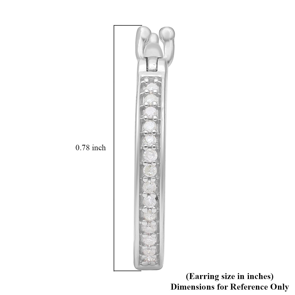 Diamond Hoop Earrings in Platinum Over Sterling Silver 0.15 ctw