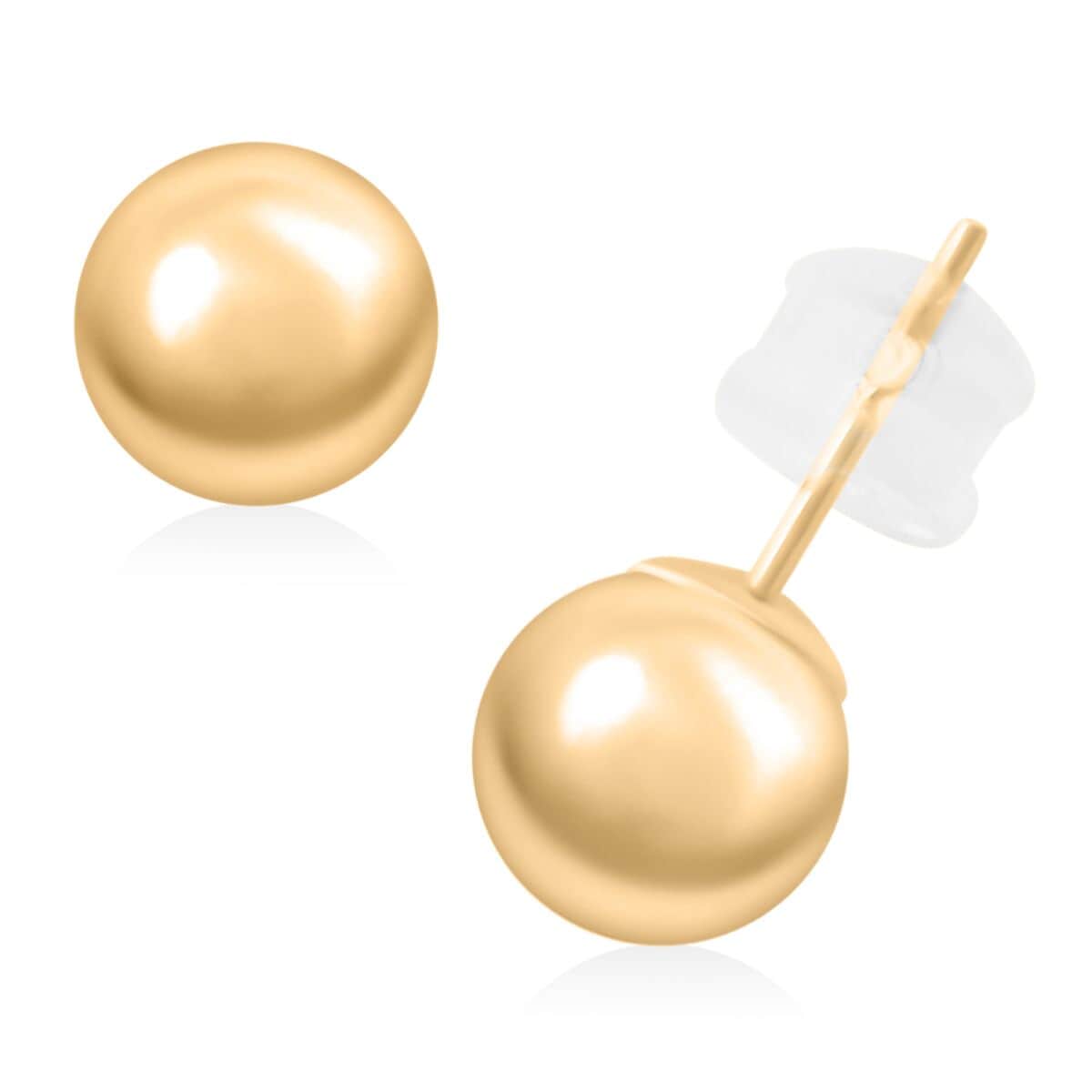 Buy 14K Yellow Gold 7mm Ball Stud Earrings at ShopLC.