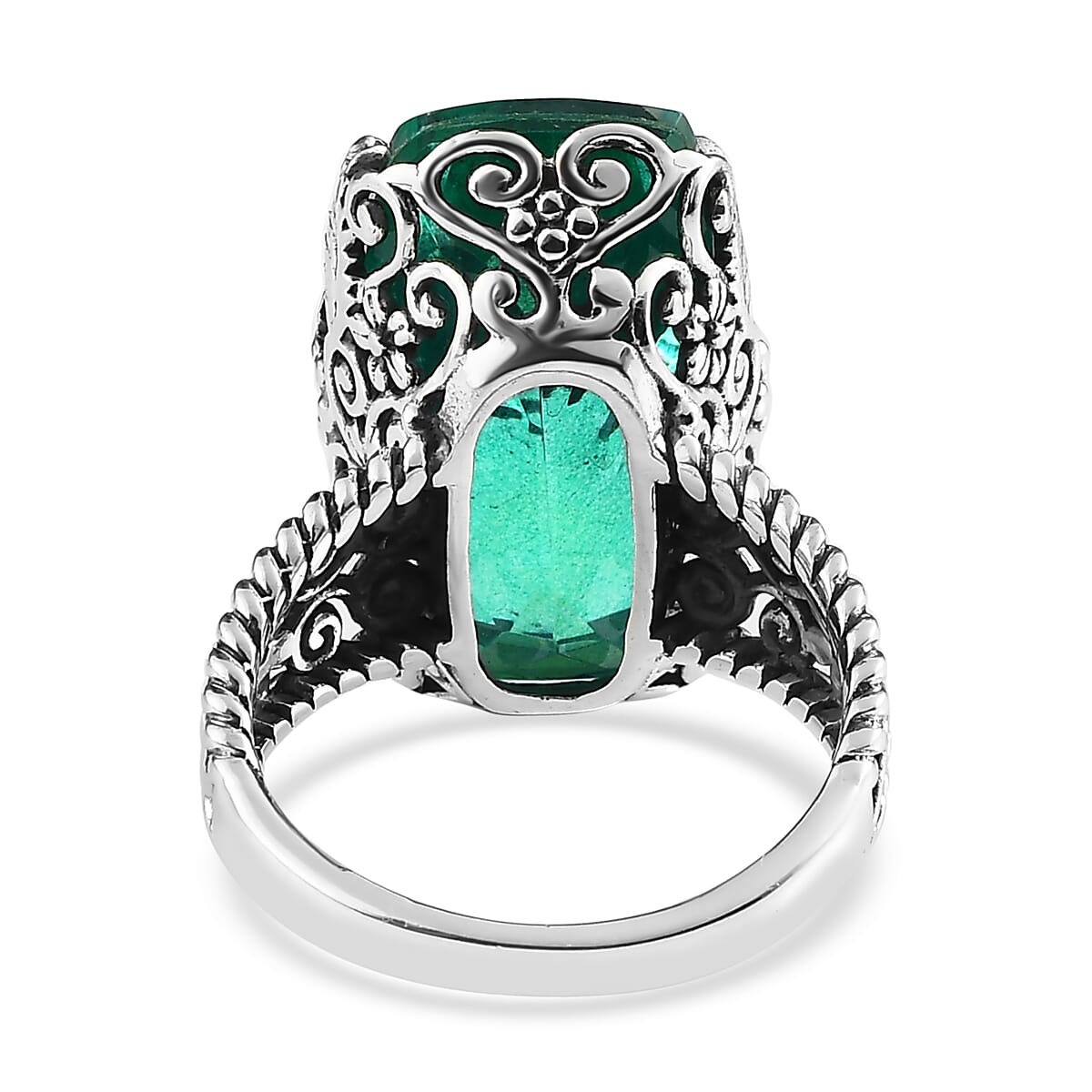 Artisan Crafted Peacock Quartz (Triplet) Dragonfly Ring in Sterling Silver 14.15 ctw image number 4
