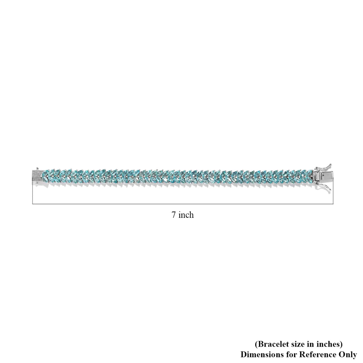 Madagascar Paraiba Apatite 2 Row Bracelet in Platinum Over Sterling Silver (6.50 In) 12.85 ctw image number 4