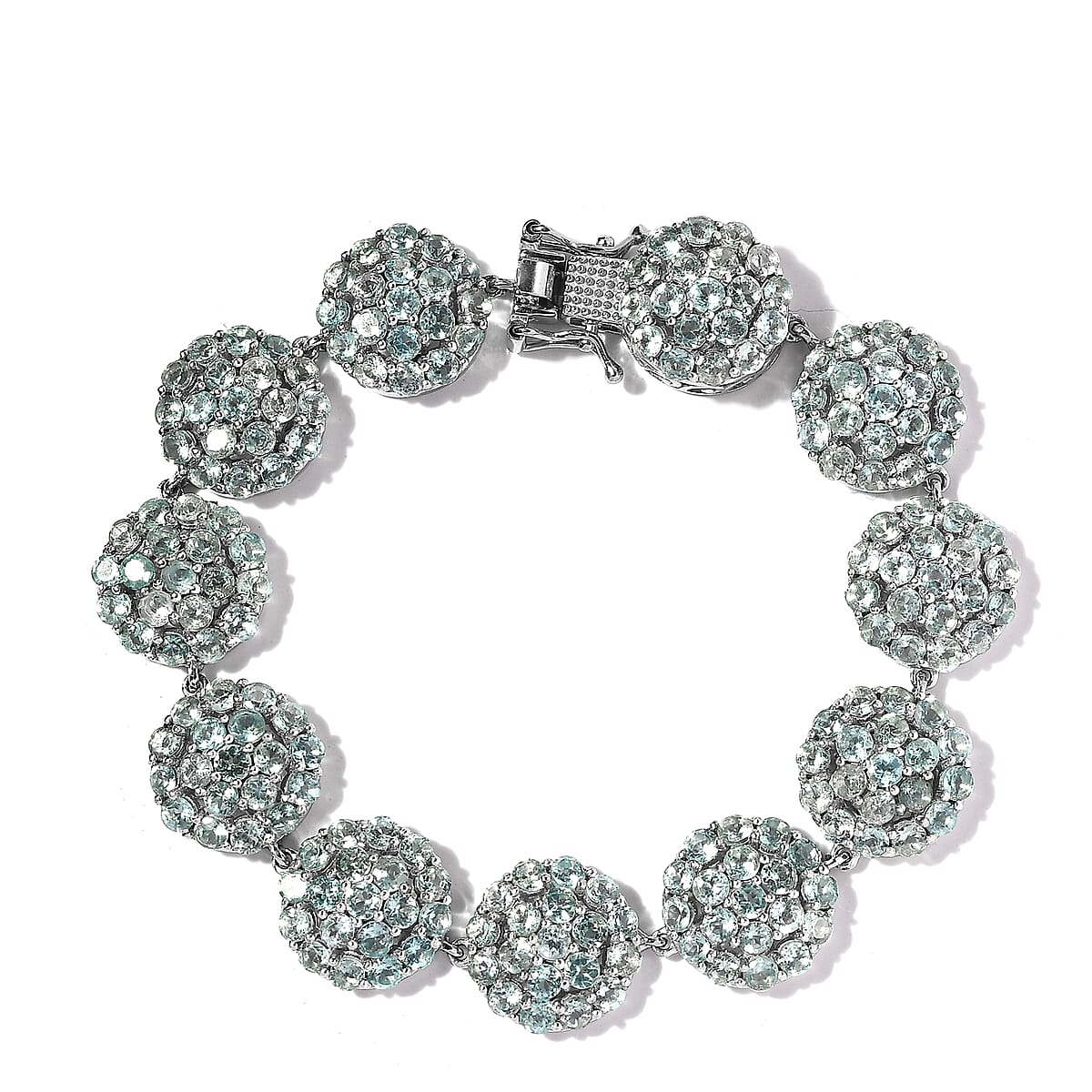 Madagascar Paraiba Apatite Bracelet in Platinum Over Sterling Silver (6.50 In) 16.10 ctw image number 0