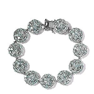 Madagascar Paraiba Apatite Bracelet in Platinum Over Sterling Silver (6.50 In) 16.10 ctw