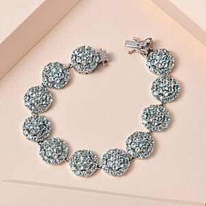 Madagascar Paraiba Apatite Bracelet in Platinum Over Sterling Silver (6.50 In) 16.10 ctw