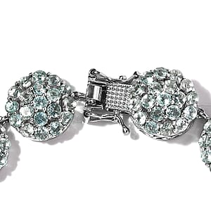 Madagascar Paraiba Apatite Bracelet in Platinum Over Sterling Silver (6.50 In) 16.10 ctw