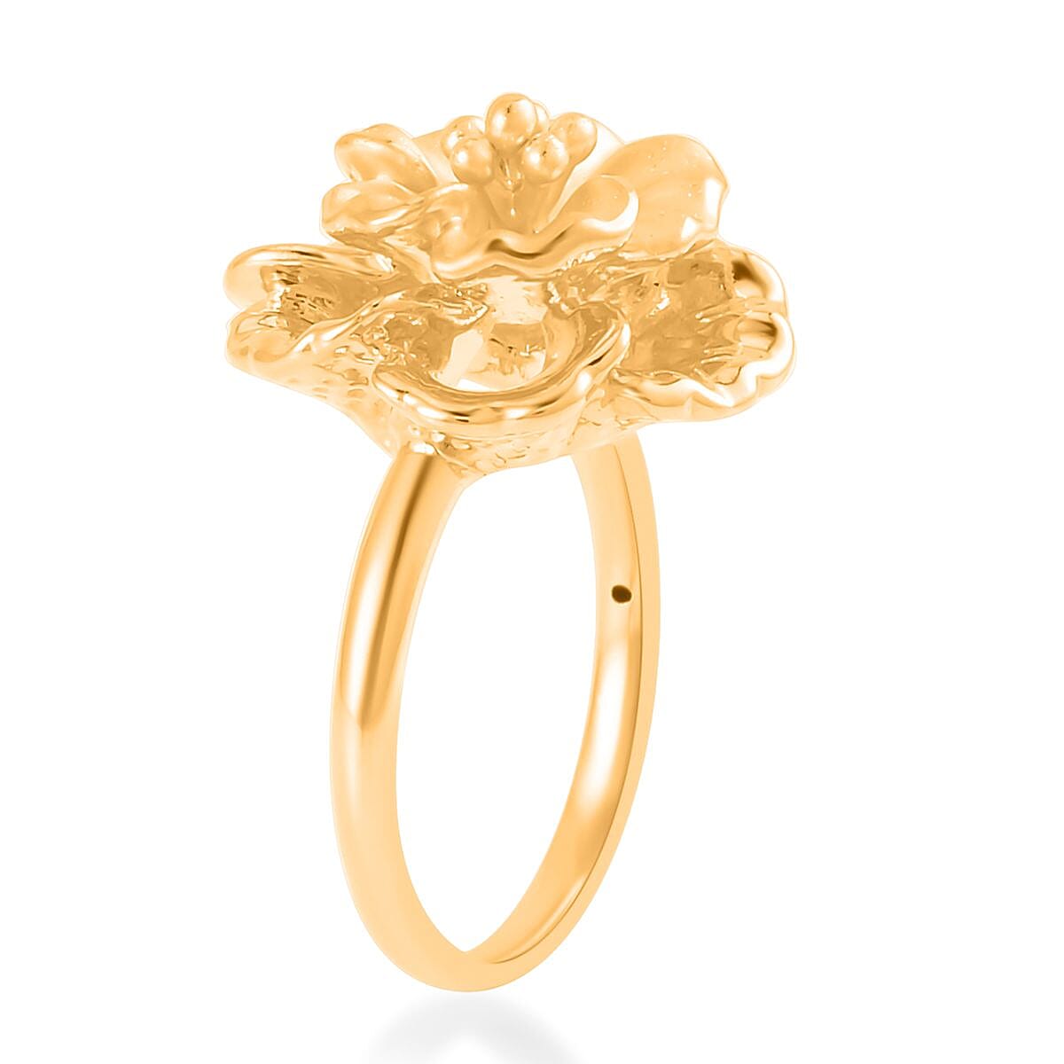 24K Yellow Gold Floral Ring 1.70 Grams (Del. in 5-7 Days) image number 2