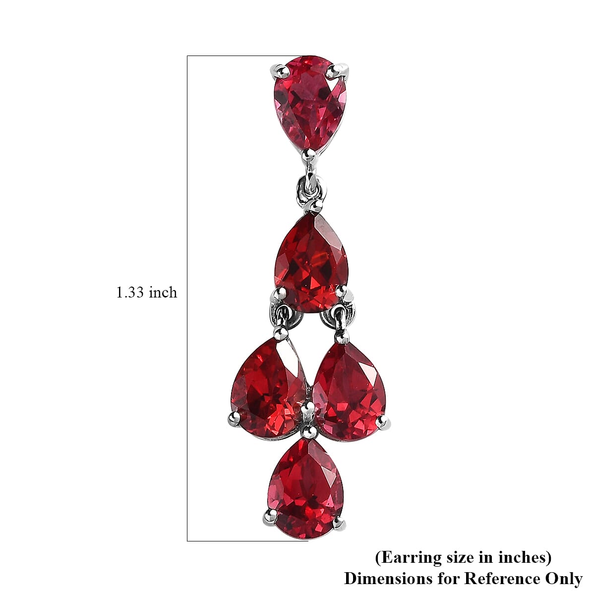 Lab Created Padparadscha Sapphire Chandelier Earrings in Platinum Over Sterling Silver 11.25 ctw