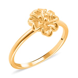 Doorbuster 24K Yellow Gold Electroform Floral Ring, Promise Rings (Size 6.0) 1 Grams