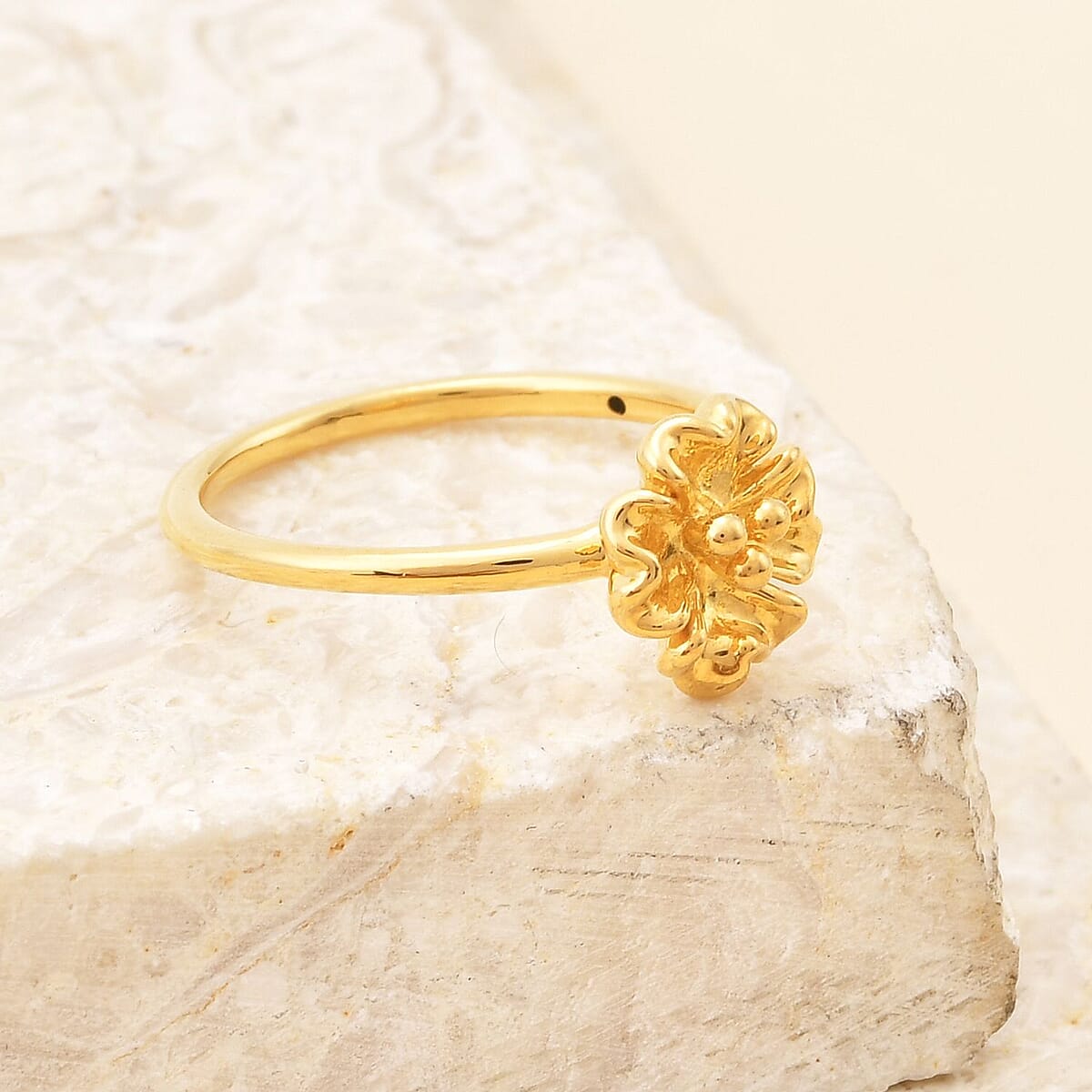 Doorbuster 24K Yellow Gold Electroform Floral Ring, Promise Rings (Size 6.0) 1 Grams image number 1