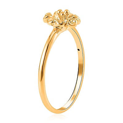 Electroform 24K Yellow Gold Floral Ring 1 Gram(Size 8.0)