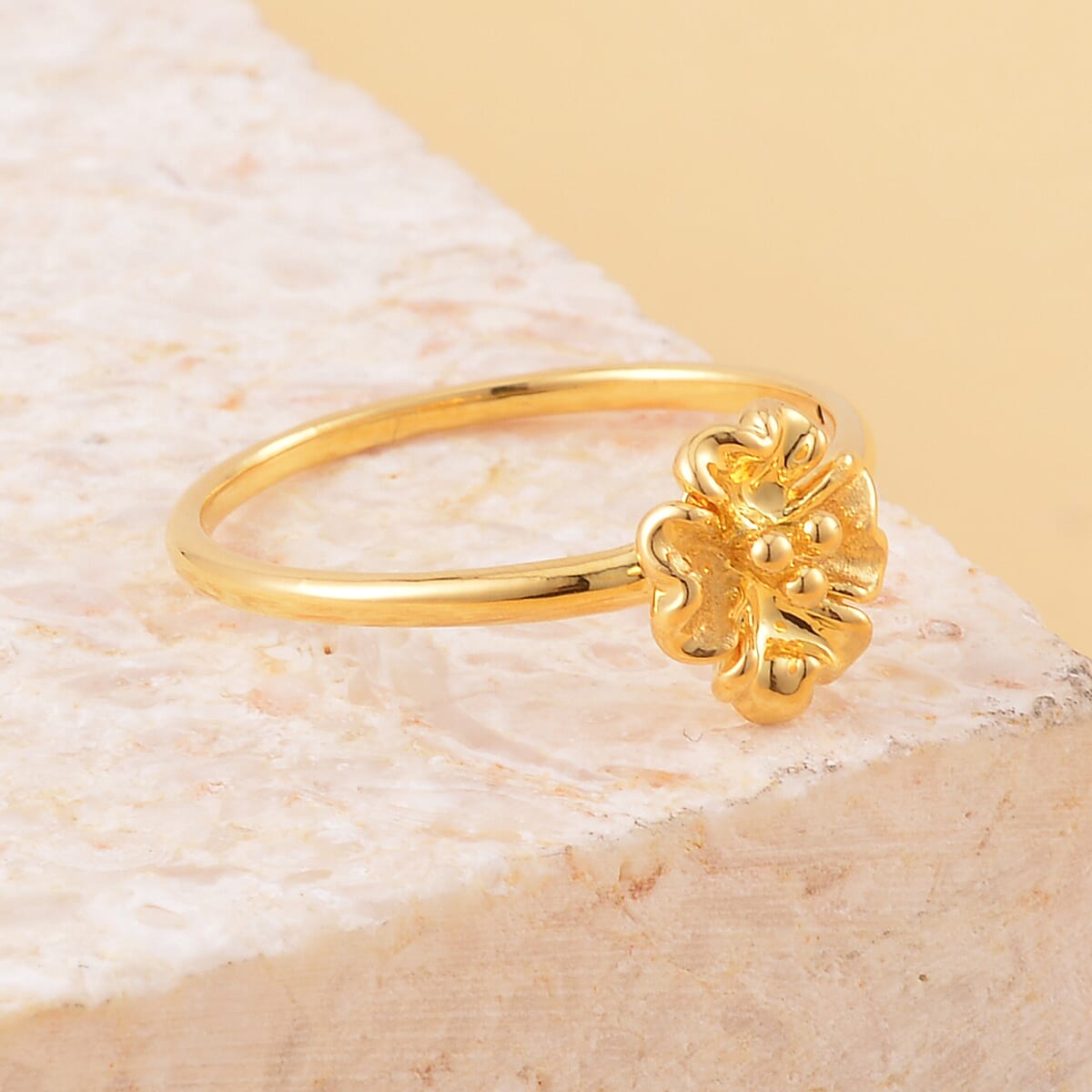 Electroform 24K Yellow Gold Floral Ring 1 Gram(Size 9.0) image number 1