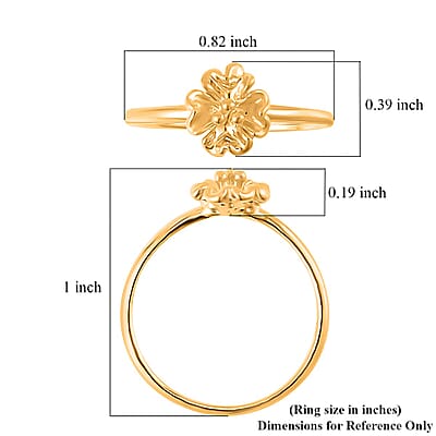 Electroform 24K Yellow Gold Floral Ring 1 Gram(Size 9.0)
