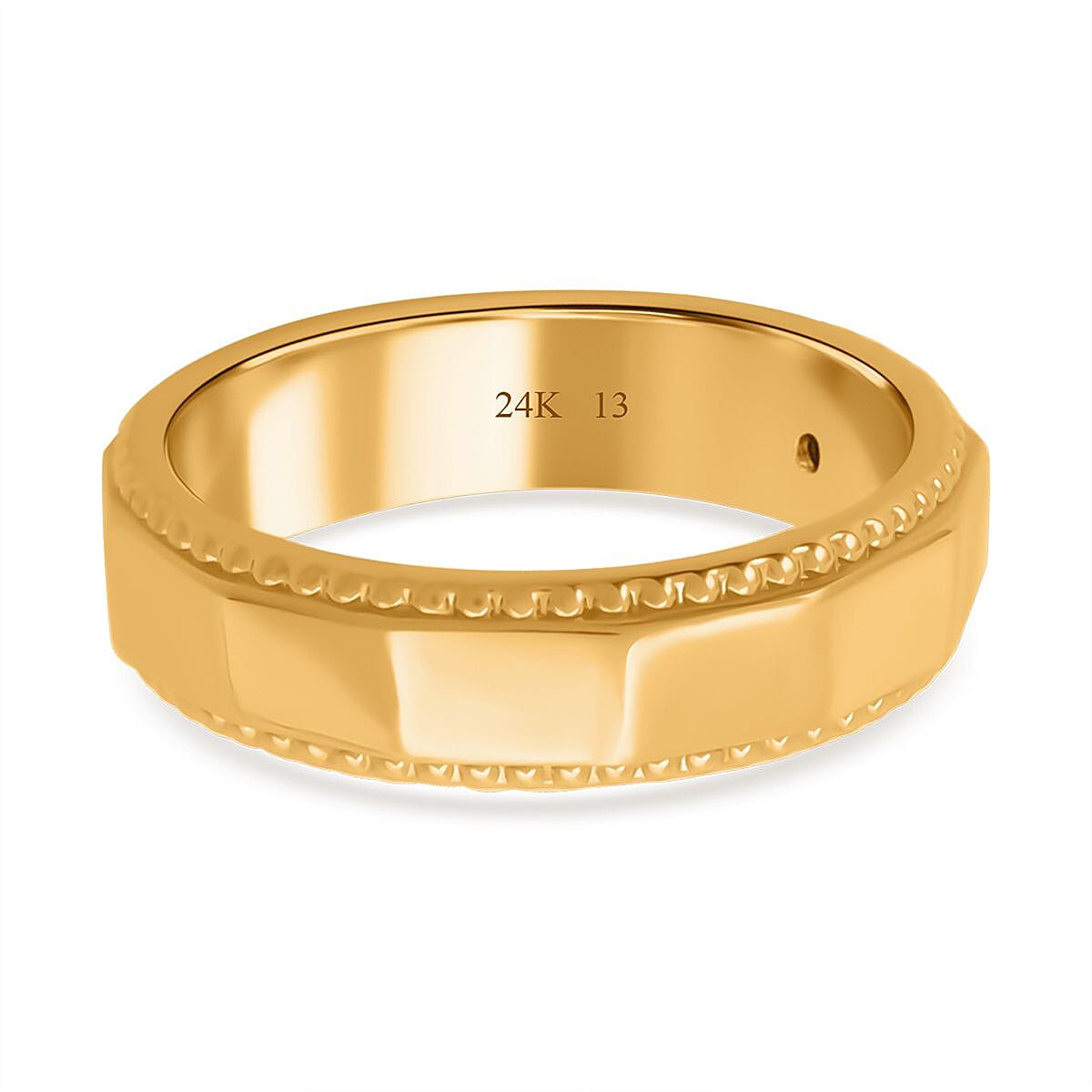 24K Yellow Gold Electroform Band Ring (Size 7.0) 2.30 Grams image number 4