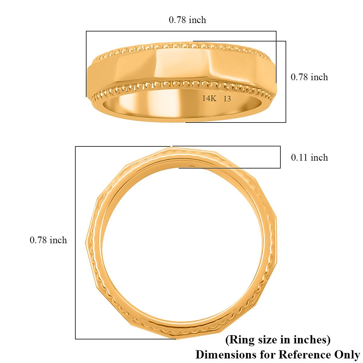 24K Yellow Gold Electroform Band Ring (Size 7.0) 2.30 Grams image number 5