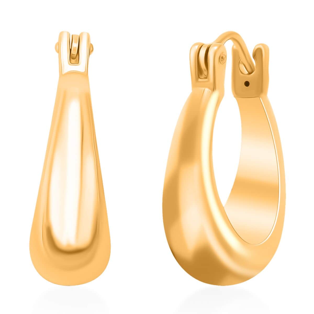 24K Yellow Gold Electroform Hoop Earrings 6.15 Grams image number 0