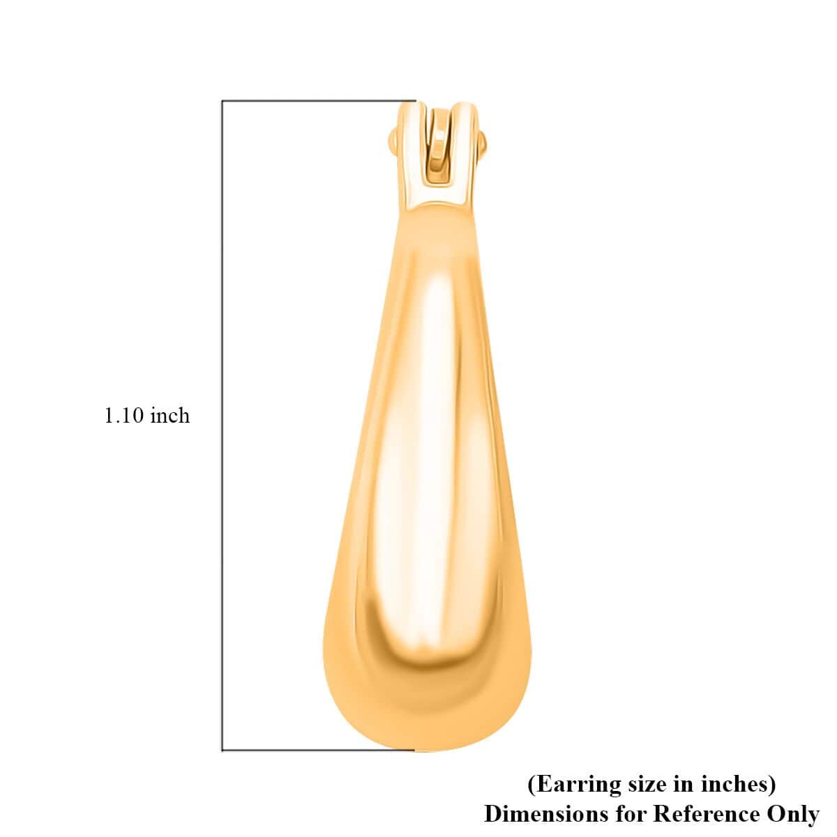 24K Yellow Gold Electroform Hoop Earrings 6.15 Grams image number 4