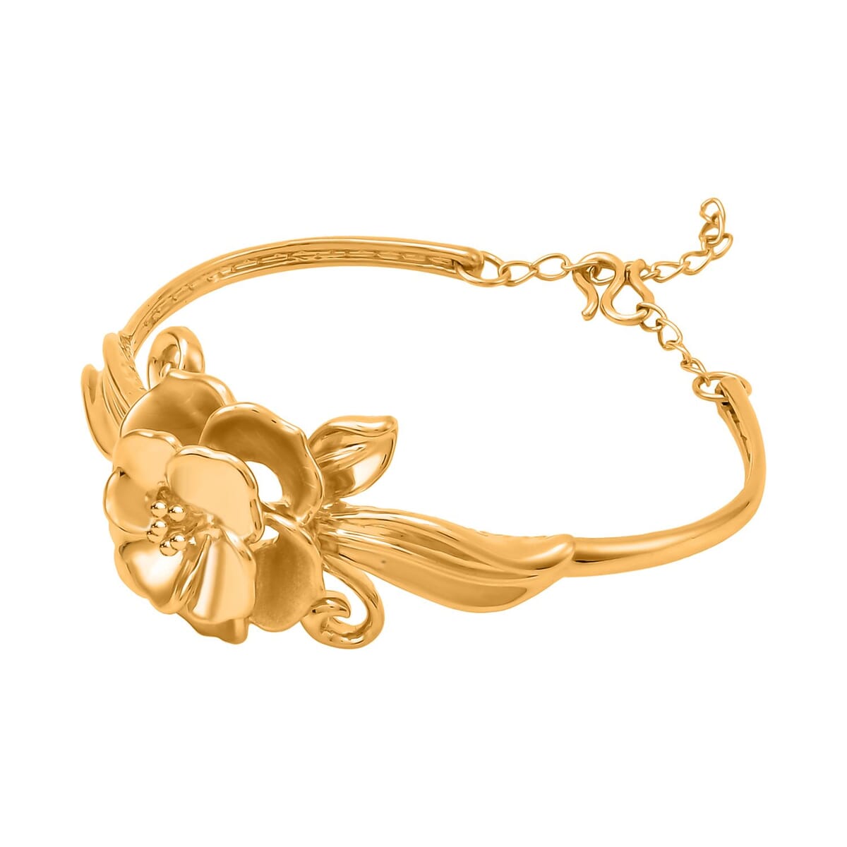 24K Yellow Gold Floral Bracelet (6.50 In) 8.30 Grams (Del. in 15-20 Days) image number 2