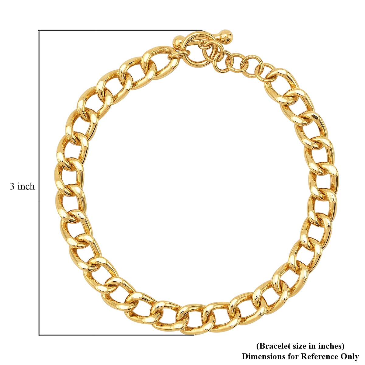 24K Yellow Gold Electroform 7.5mm Curb Bracelet (7.25 In) 9.15 Grams image number 2