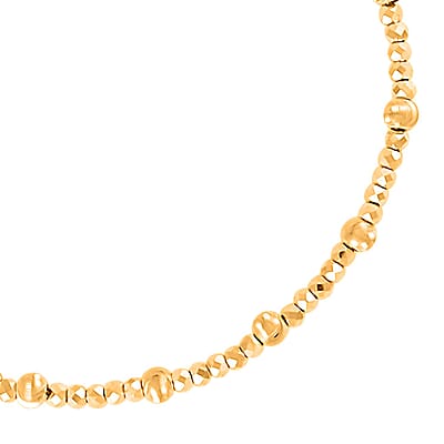 24K Yellow Gold 3.5mm Beaded Bracelet (6.50-8.00In) 5.40 Grams