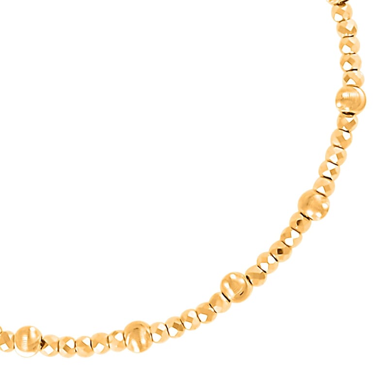 24K Yellow Gold 3.5mm Beaded Bracelet (6.50-8.00In) 5.40 Grams