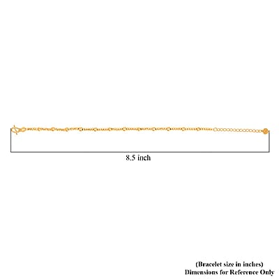 24K Yellow Gold 3.5mm Beaded Bracelet (6.50-8.00In) 5.40 Grams