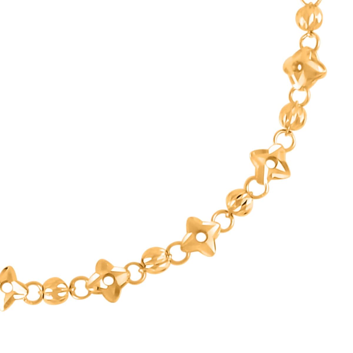 24K Yellow Gold 3.5mm Textured Beaded Bracelet (6.50-8.00In) 4.20 Grams image number 2