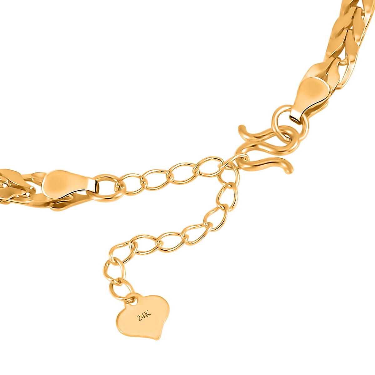 24K Yellow Gold 3.50mm Foxtail Chain Bracelet (6.50-8.00In) 5.25 Grams image number 3