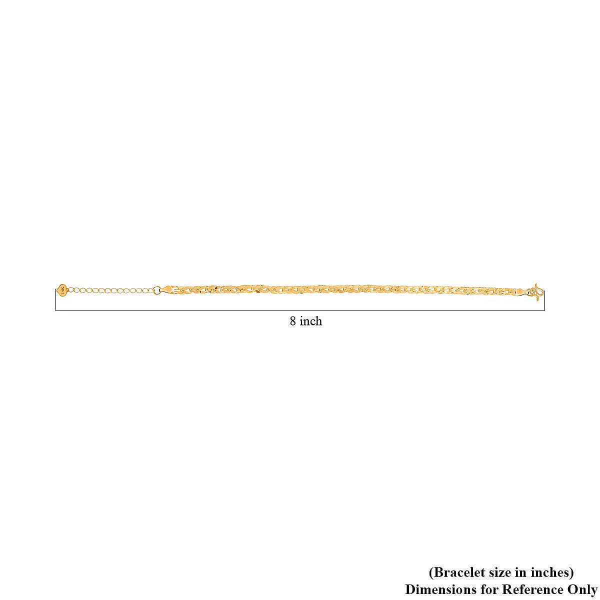 24K Yellow Gold 3.50mm Foxtail Chain Bracelet (6.50-8.00In) 5.25 Grams image number 5