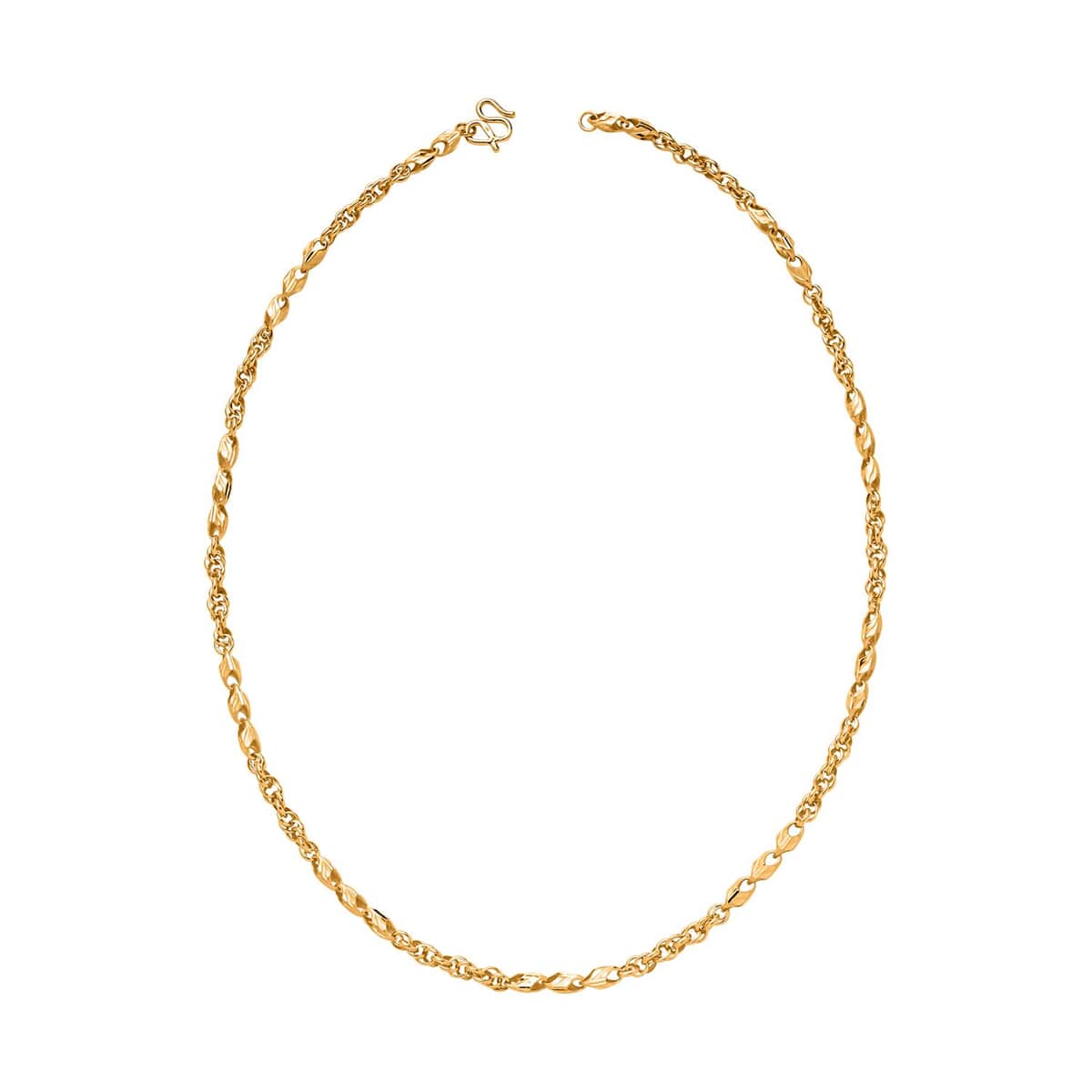 24K Yellow Gold Electroform 4mm Link Chain Necklace 20 Inches 16.15 Grams image number 0