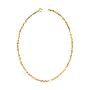 24K Yellow Gold Electroform 4mm Link Chain Necklace 20 Inches 16.15 Grams