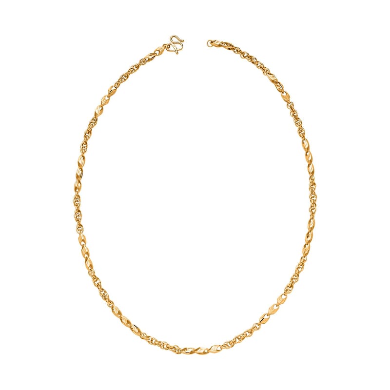 24K Yellow Gold Electroform 4mm Link Chain Necklace 20 Inches 16.15 Grams