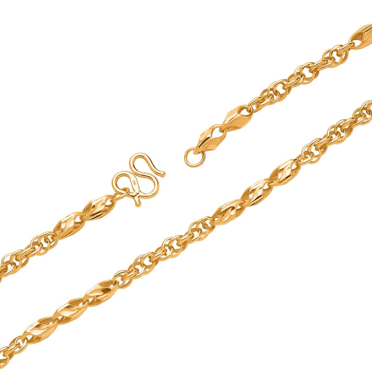 24K Yellow Gold Electroform 4mm Link Chain Necklace 20 Inches 16.15 Grams image number 1