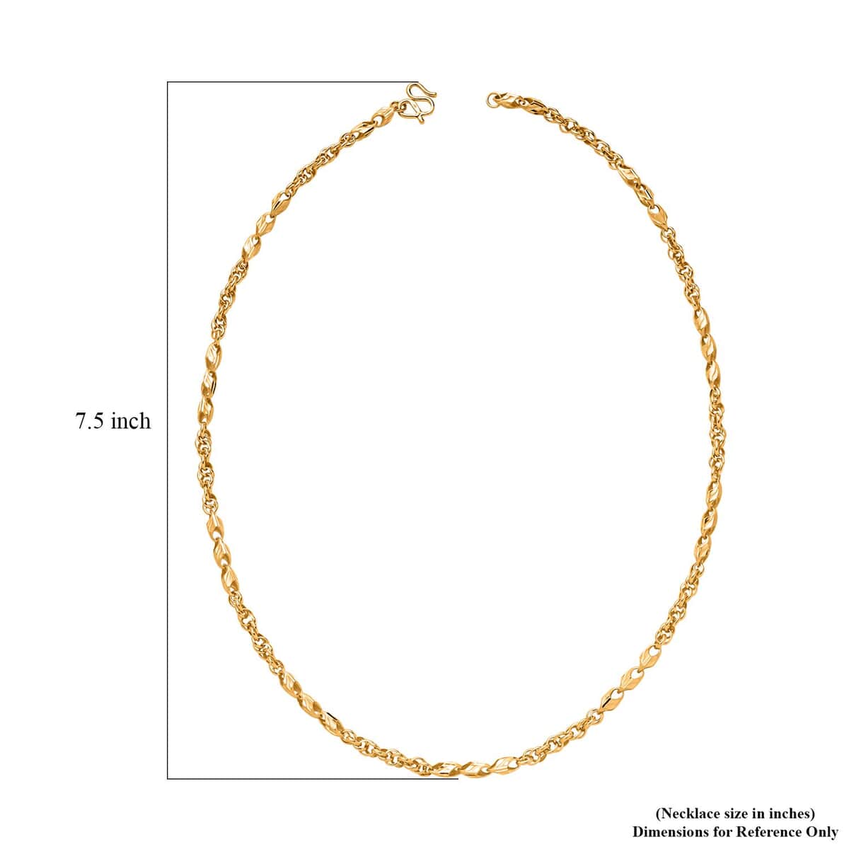 24K Yellow Gold Electroform 4mm Link Chain Necklace 20 Inches 16.15 Grams image number 2