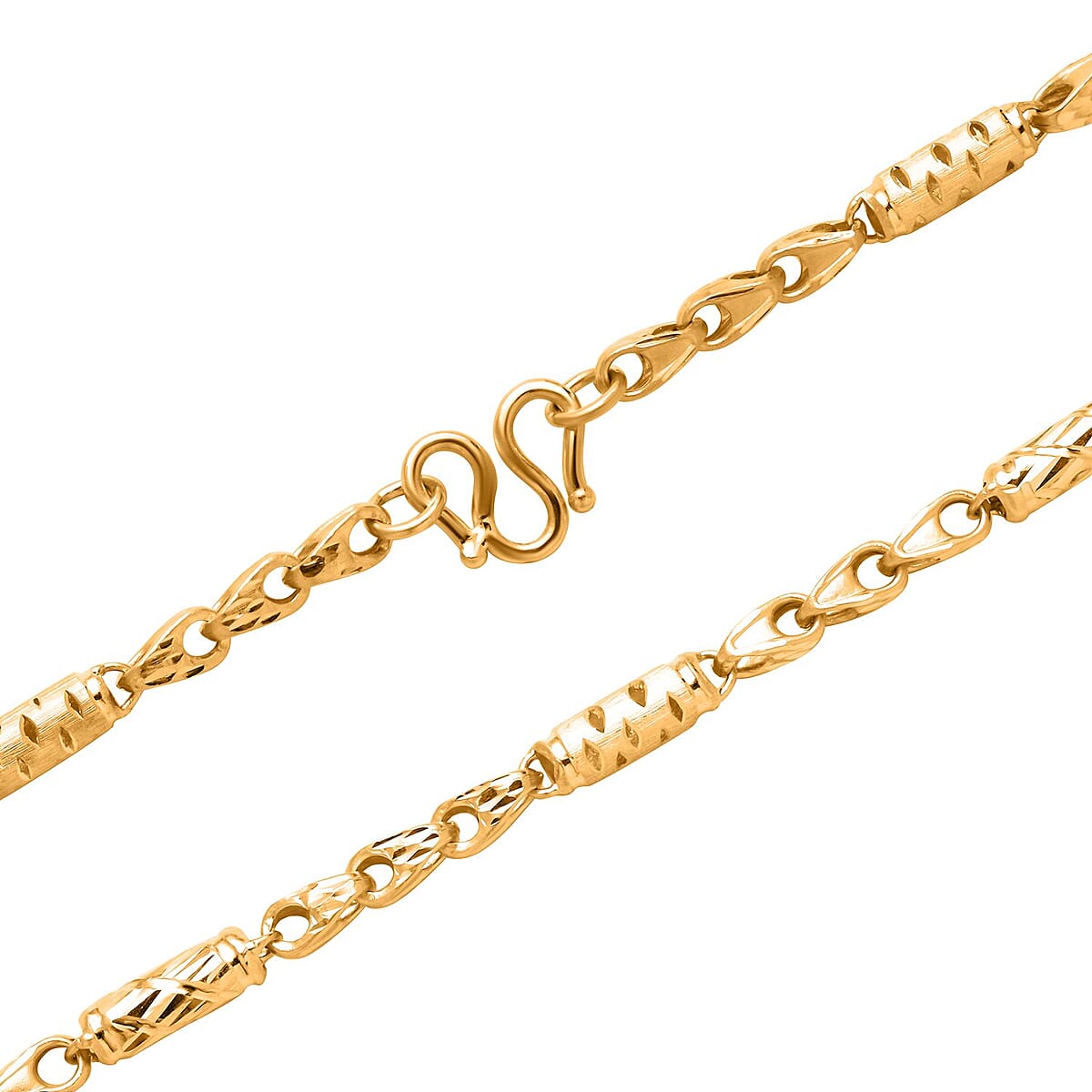 24K Yellow Gold Electroform 4mm Link Chain Necklace 24 Inches 17.85 Grams image number 2