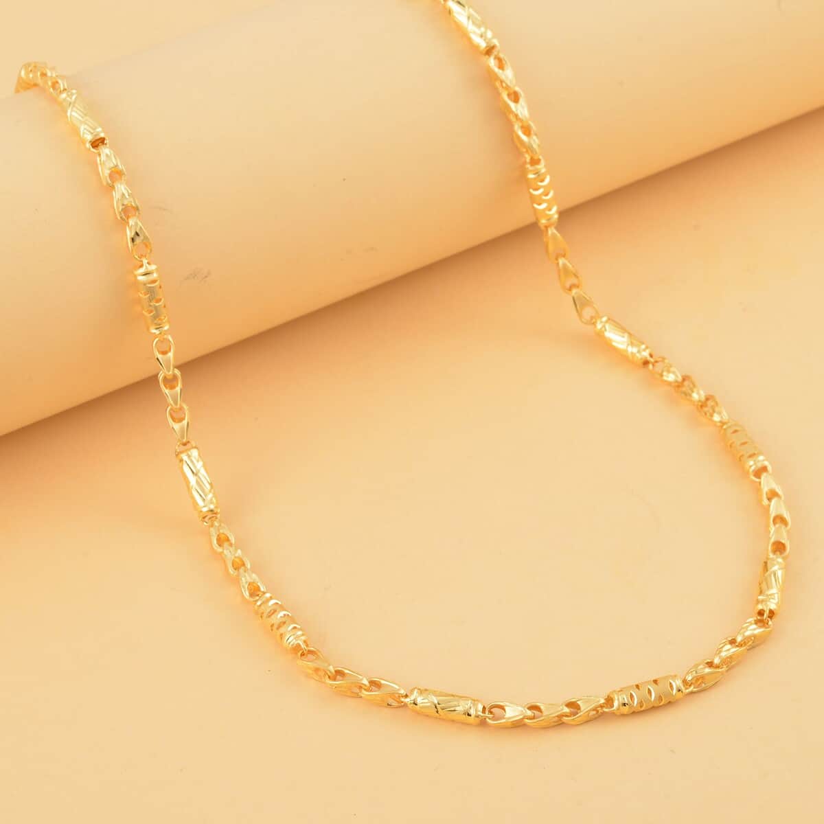 24K Yellow Gold Electroform 4mm Necklace 24 Inches 17.15 Grams image number 1