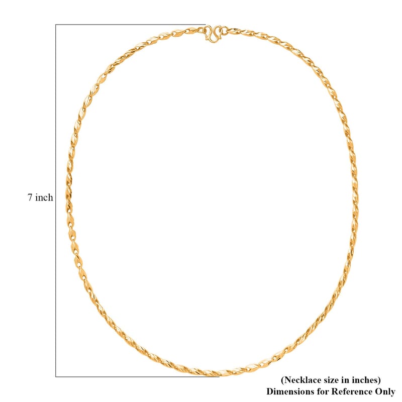 24K Yellow Gold Electroform 4mm Necklace 20 Inches 14.25 Grams