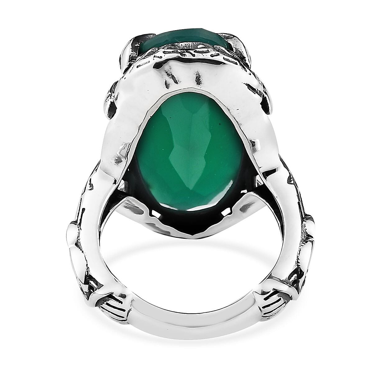 Artisan Crafted Verde Onyx Ring in Sterling Silver (Size 10.0) 14.65 ctw