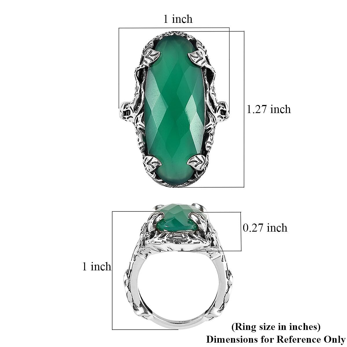 Artisan Crafted Verde Onyx Ring in Sterling Silver (Size 10.0) 14.65 ctw