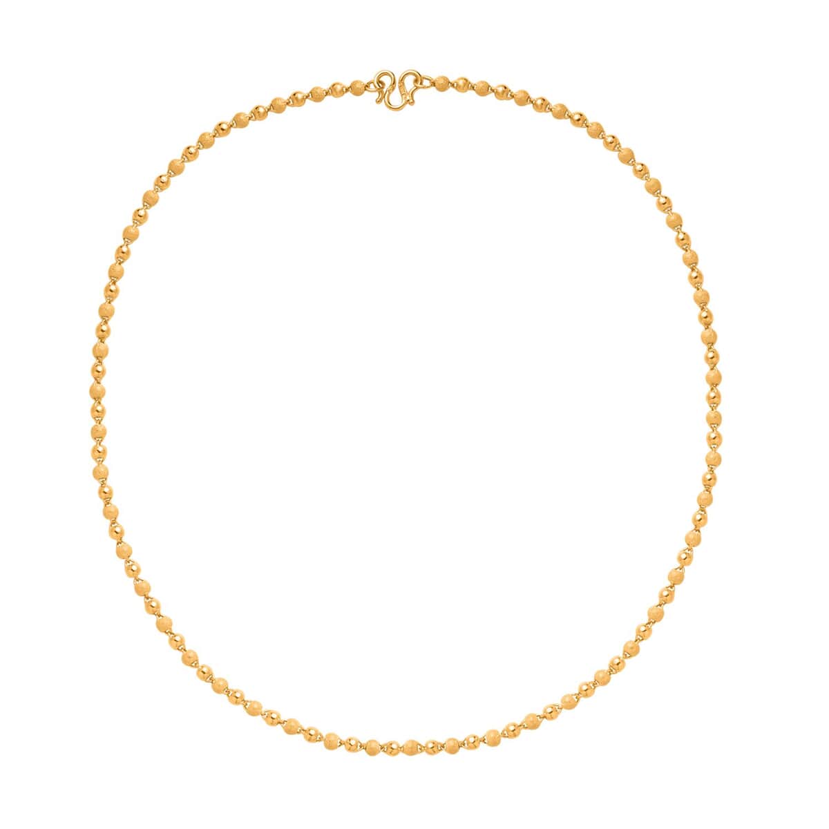 Ankur Treasure Chest 24K Yellow Gold Electroform 4mm Textured Beaded Necklace 18 Inches 14.65 Grams image number 0