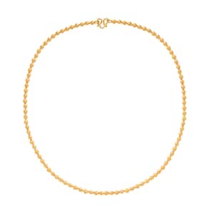 Ankur Treasure Chest 24K Yellow Gold Electroform 4mm Textured Beaded Necklace 18 Inches 14.65 Grams