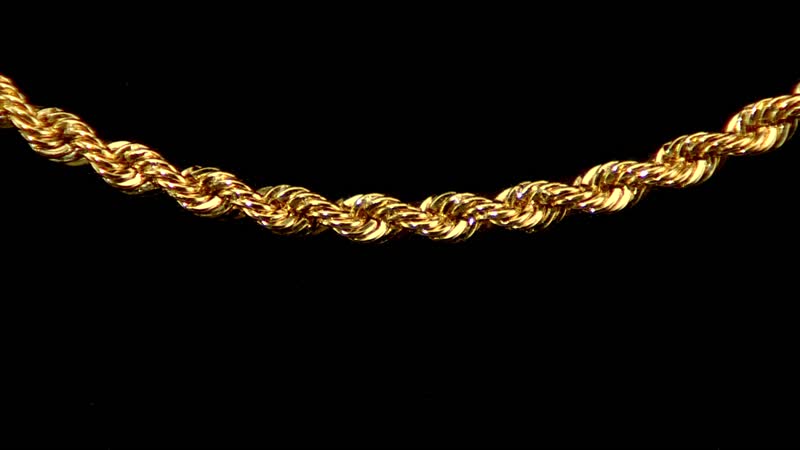 24K Yellow Gold 2mm Twisted Rope Chain Necklace 18 Inches 13.10 Grams