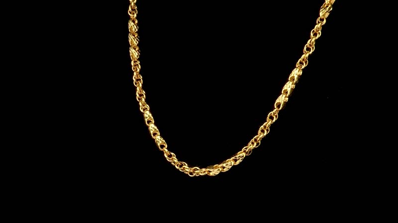 24K Yellow Gold Electroform 3mm Link Chain Necklace 20 Inches 27.60 Grams