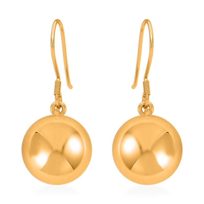 Ankur Treasure Chest 24K Yellow Gold Electroform Beads Dangle Earrings 4.50 Grams