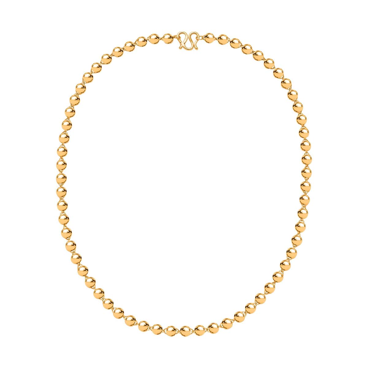 24K Yellow Gold Electroform 6mm Beaded Necklace 20 Inches 34.25 Grams image number 0