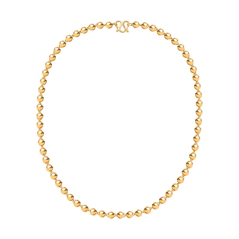 Electroform 6mm Beaded Necklace in 24K Yellow Gold 34.25 Grams 20 Inches