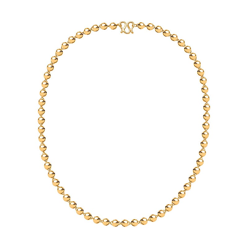 Electroform 6mm Beaded Necklace in 24K Yellow Gold 34.25 Grams 20 Inches