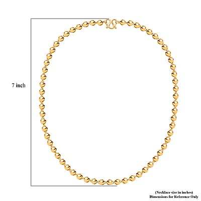 Electroform 6mm Beaded Necklace in 24K Yellow Gold 34.25 Grams 20 Inches